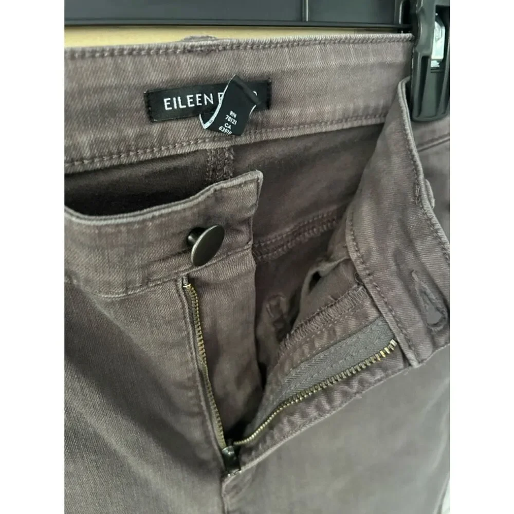 Eileen Fisher Taupe Straight-Leg Jeans Size 0. Very Good Condition